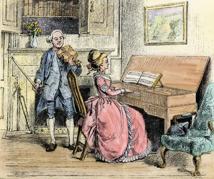 Framed Print : Music-lesson in a colonial Southern plantation house Framed Print : Music-lesson in a colonial Southern plantation house
