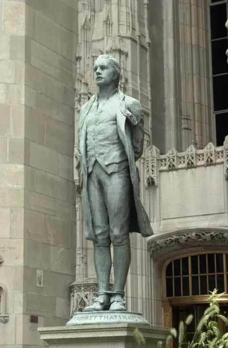 Framed Print : Nathan Hale statue outside the Chicago Tribune Building Framed Print : Nathan Hale statue outside the Chicago Tribune Building
