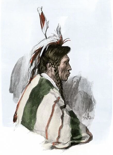 NATI2A-00121. Cree Indian of the Minnesota - Canada borderlands, 1800s.