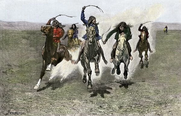 NATI2A-00123. Plains Indians horse-racing, 1800s.