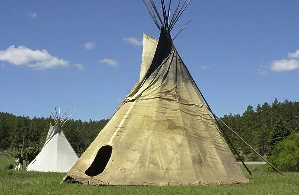 NATI2D-00405. Sioux tepees, Wicoti Living History Lakota Encampment