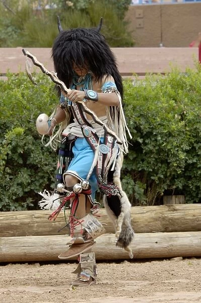 NATI2D-00422. Buffalo Dance performed by a Zuni Pueblo Red-tailed Hawk