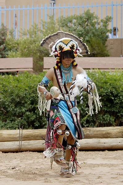 NATI2D-00427. Zuni Red-Tailed Hawk Dancer performing the Turkey Dance at