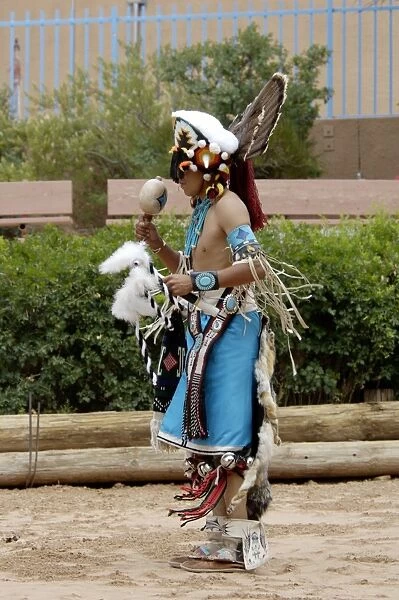 NATI2D-00428. Zuni Red-Tailed Hawk Dancer performing the Turkey Dance at