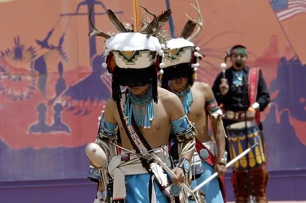 NATI2D-00480. Zuni Pueblo Red-Tailed Hawk Dancers performing the Deer Dance