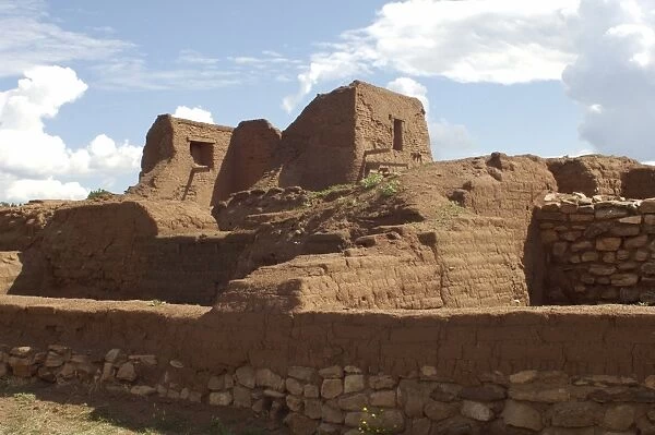 NATI2D-00489. Ruins of Spanish mission at Pecos Pueblo
