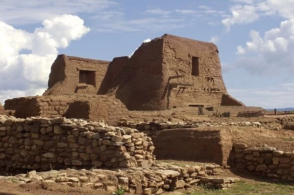 NATI2D-00490. Ruins of Spanish mission at Pecos Pueblo