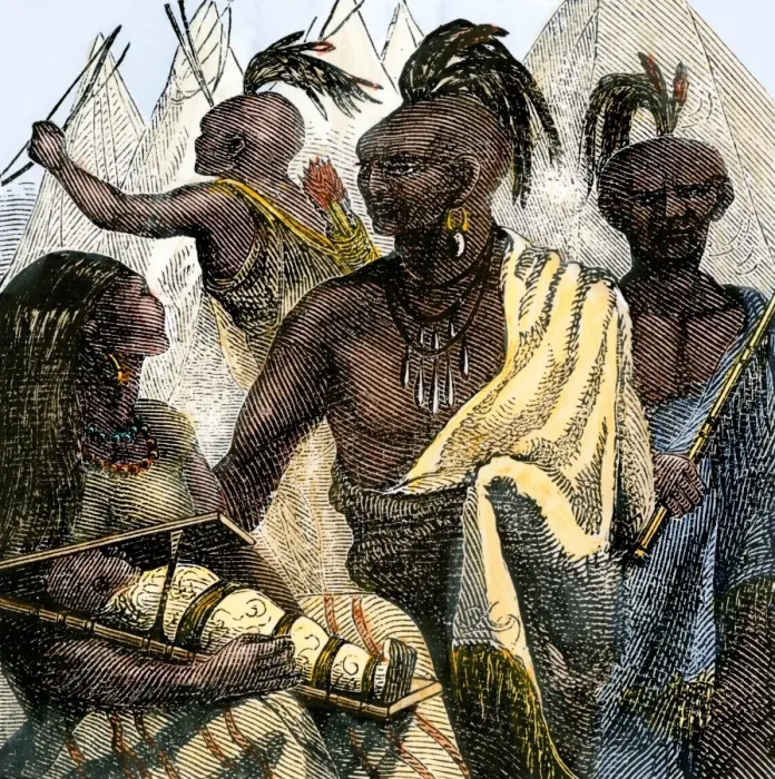 Framed Print : Native Americans of the Flathead tribe flattening a babys head in a cradleboard Framed Print : Native Americans of the Flathead tribe flattening a babys head in a cradleboard