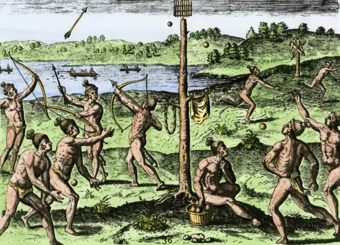 Framed Print : Native Americans practice running Framed Print : Native Americans practice running