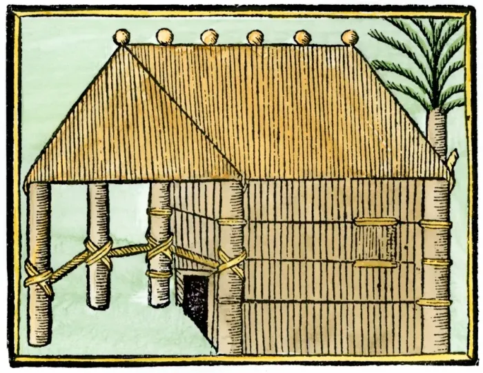 Framed Print : Native house on Hispaniola, 1500s Framed Print : Native house on Hispaniola, 1500s