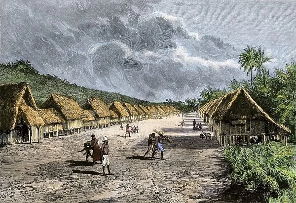 Native village of the Marianas, 1800s
