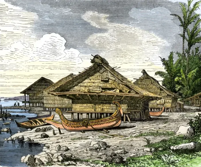 Framed Print : Native village of Warus-Warus Framed Print : Native village of Warus-Warus
