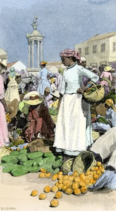 Framed Print : Native woman shopping in a farmers market Framed Print : Native woman shopping in a farmers market