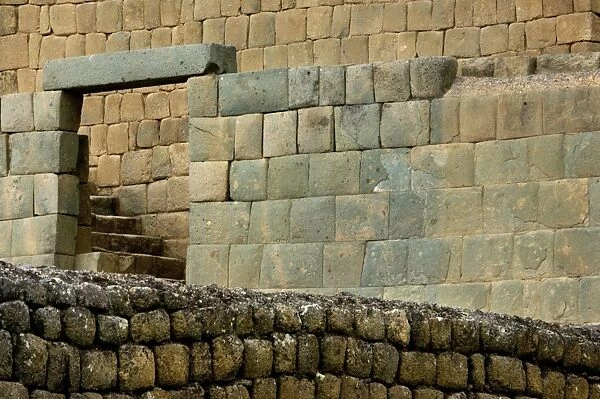 NATL2D-00008. Doorways leading to Inca Temple of the Sun at Ingapirca in