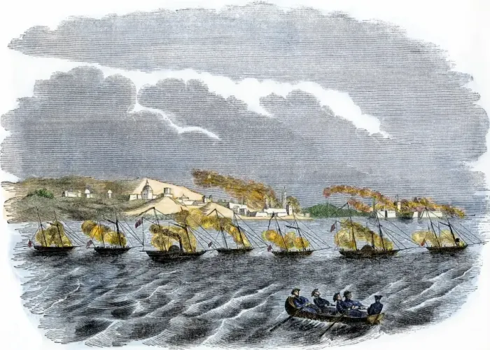 Framed Print : US naval bombardment of Vera Cruz during the US-Mexican War Framed Print : US naval bombardment of Vera Cruz during the US-Mexican War
