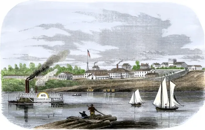 Framed Print : US Navy base in Memphis, Tennessee, 1850s Framed Print : US Navy base in Memphis, Tennessee, 1850s