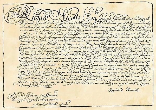 New York colonial real estate document