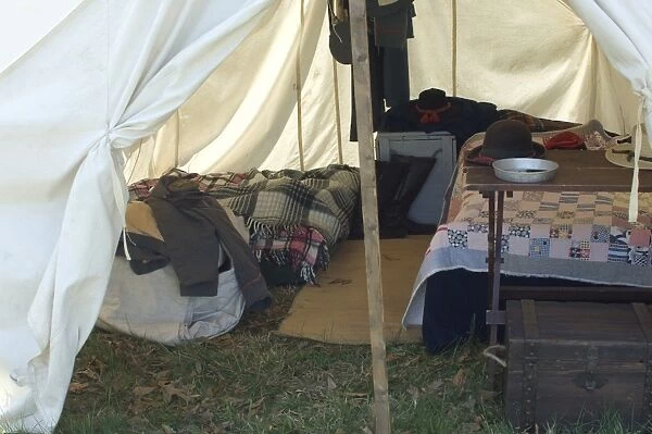 Officers tent at a Confederate encampment, Shiloh battlefield
