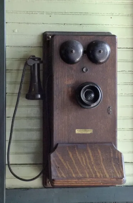 Framed Print : Old wall-mounted Western Electric telephone in the Soo Line depot Framed Print : Old wall-mounted Western Electric telephone in the Soo Line depot