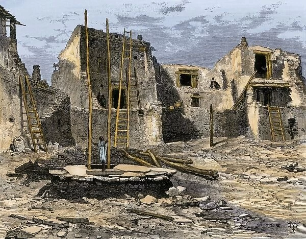 Oraibi, a Hopi village, 1870s