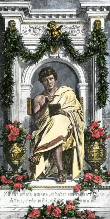 Framed Print : Ovid, the Roman poet. Hand-colored engraving of a 19th-century illustration Framed Print : Ovid, the Roman poet. Hand-colored engraving of a 19th-century illustration