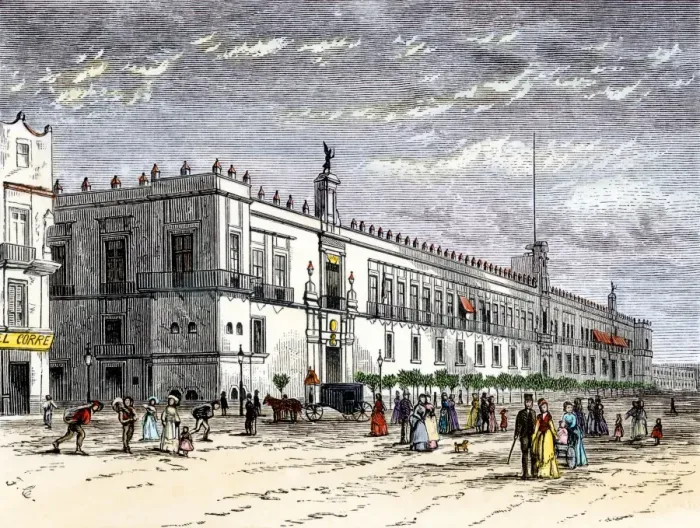 Framed Print : Palace of Mexico, Mexico City, 1800s Framed Print : Palace of Mexico, Mexico City, 1800s
