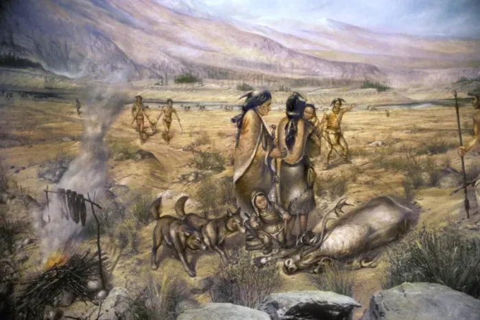 Framed Print : Paleo-Indian caribou hunters Framed Print : Paleo-Indian caribou hunters