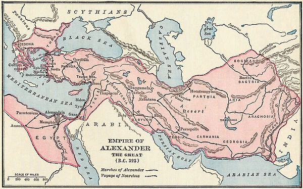 PANC2A-00003. Map of the empire of Alexander the Great in 323 BC.