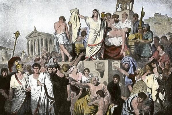 PANC2A-00030. Marc Antonys oration over Julius Caesars body in ancient Rome, 44 BC.