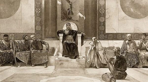 PANC2A-00153. Eastern Roman Emperor Justinian and his council, 6th century A.D.