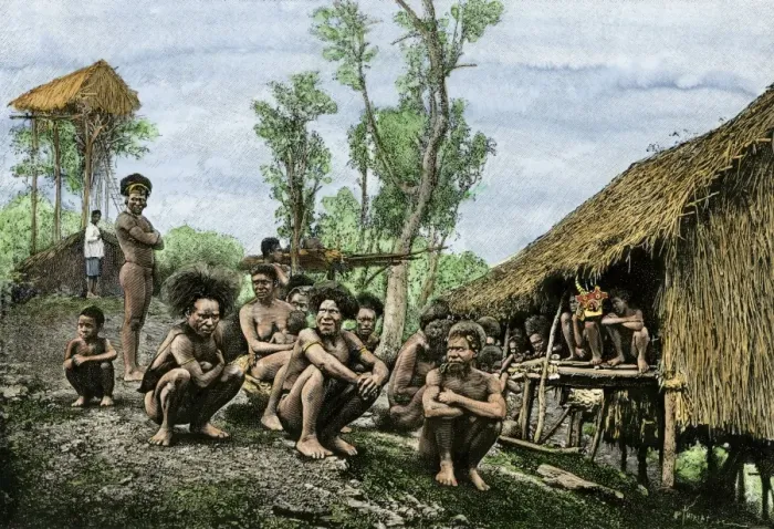 Framed Print : Papuan natives, 1800s Framed Print : Papuan natives, 1800s