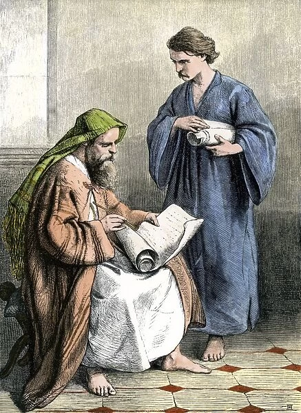 Paul writing the Epistles