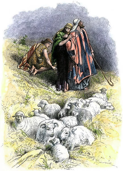 PBIB2A-00047. Shepherds called from their fields at the birth of Jesus.