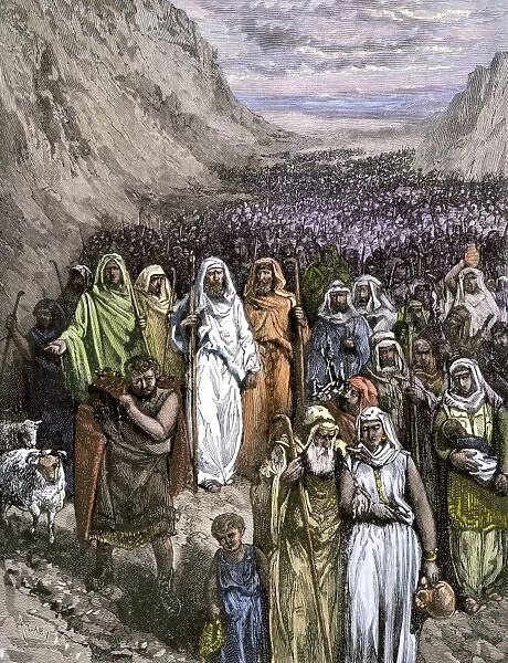 PBIB2A-00074. Moses leading the Jews out of Egypt and into the Wilderness.