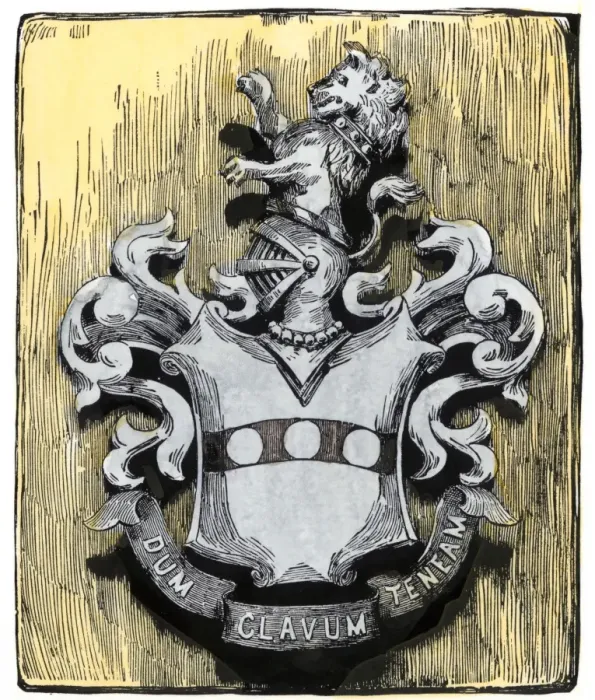 Framed Print : Penn family coat of arms. Hand-colored woodcut of a 19th-century ilustration Framed Print : Penn family coat of arms. Hand-colored woodcut of a 19th-century ilustration