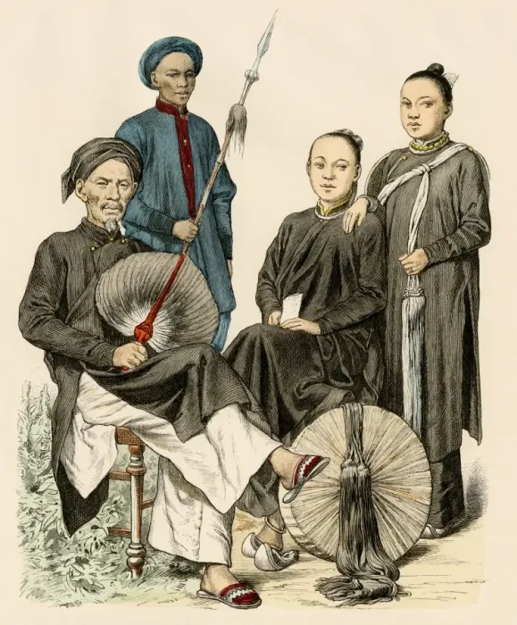 Framed Print : People of Annam (Vietnam), 1800s Framed Print : People of Annam (Vietnam), 1800s