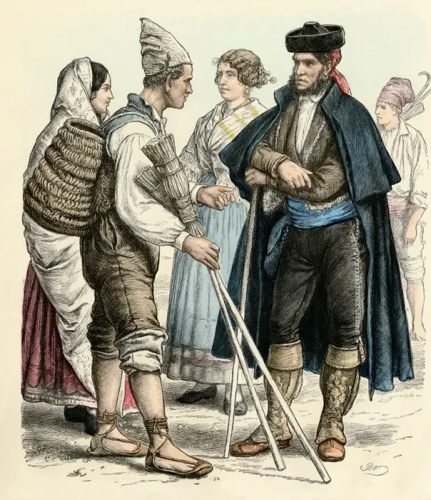 Framed Print : People from Valencia (left) and Granada