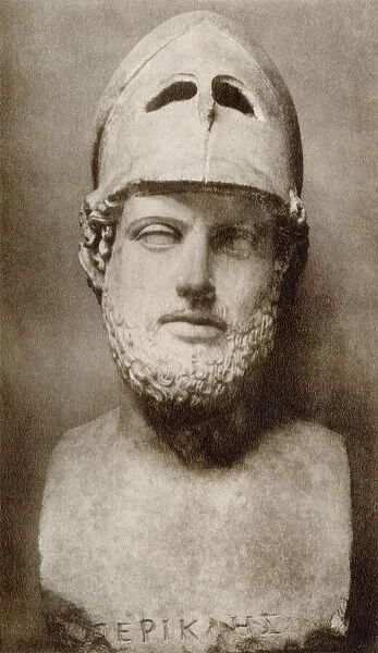 Pericles. Athenian statesman Pericles.. Photogravure reproduction of a sculpture