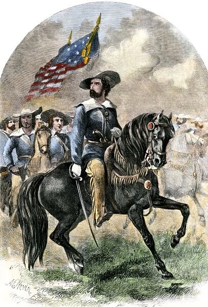 PEXP2A-00043. General John C. Fremont in his prairie uniform leading an