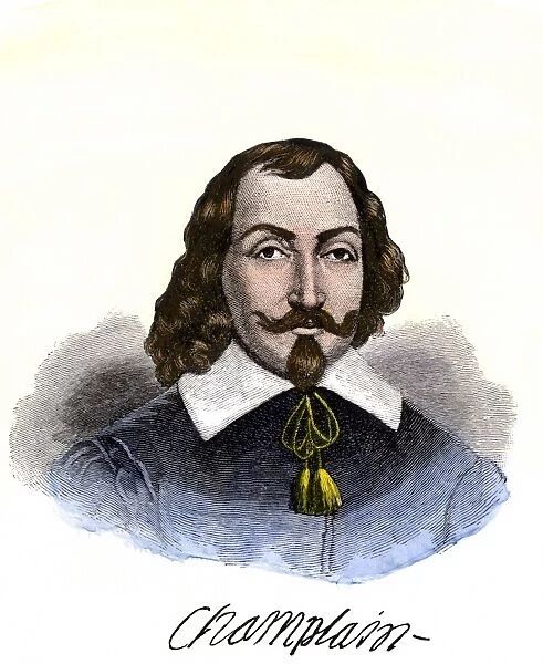 PEXP2A-00074. Samuel de Champlain portrait, with his autograph.