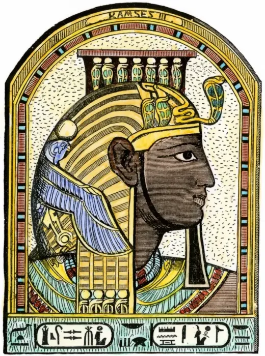 Framed Print : Pharaoh Ramses III. Hand-colored woodcut of a 19th-century illustration Framed Print : Pharaoh Ramses III. Hand-colored woodcut of a 19th-century illustration