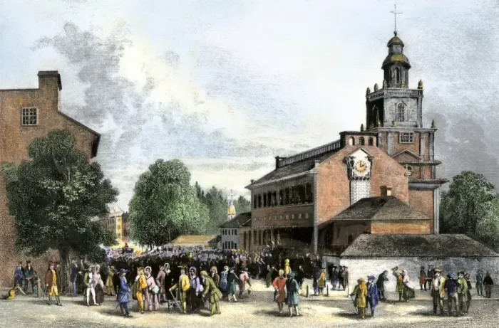 Framed Print : Philadelphias Old State House, 1700s Framed Print : Philadelphias Old State House, 1700s
