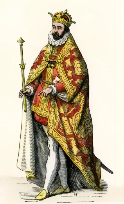 Framed Print : Philip II, King of Spain. Hand-colored woodcut reproduction of an illustration Framed Print : Philip II, King of Spain. Hand-colored woodcut reproduction of an illustration