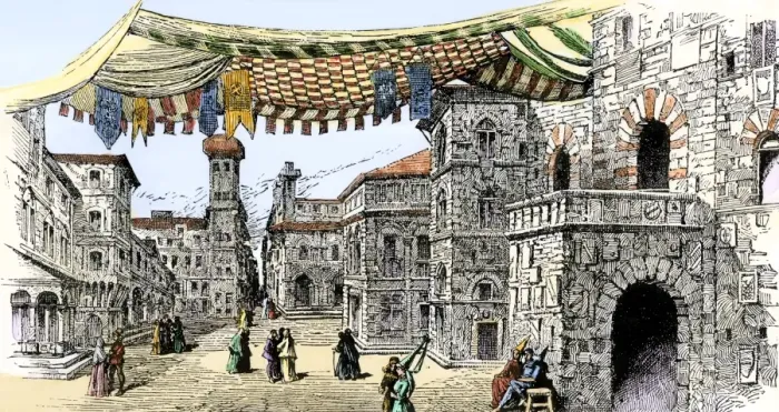 Framed Print : Piazza del Duomo in Florence during the Renaissance Framed Print : Piazza del Duomo in Florence during the Renaissance