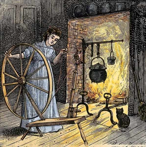 Pioneer girl spinning
