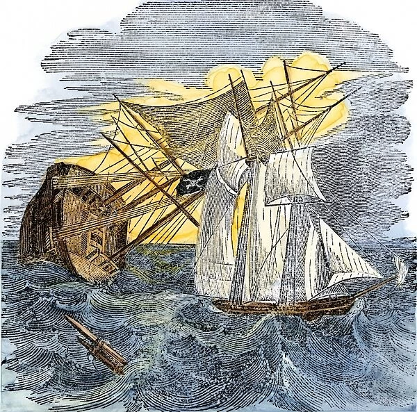 Pirates attacking a merchant ship