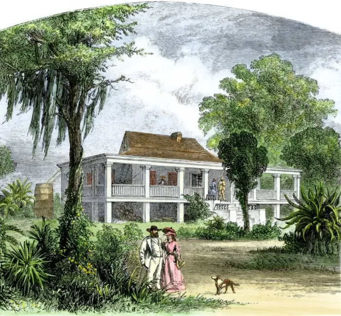 Framed Print : A plantation home in Mississippi before the Civil War Framed Print : A plantation home in Mississippi before the Civil War