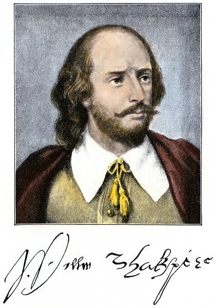 PLIT2A-00044. William Shakespeare, with his autograph.