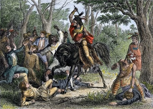 PNAT2A-00009. Tecumseh defends the whites at Fort Meigs