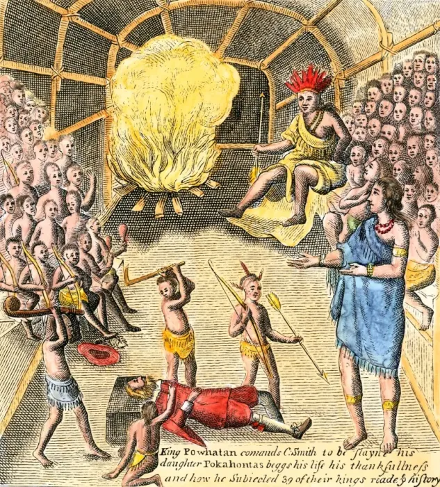 Framed Print : Pocahontas begs Powhatan to spare John Smiths life Framed Print : Pocahontas begs Powhatan to spare John Smiths life